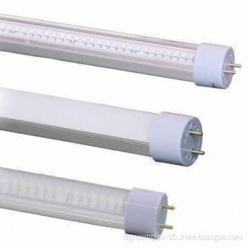 T8 LED Tubes with 100 to 240, 277V AC, 12/24V DC Input Voltage and Long Lifespan than CFL Tube